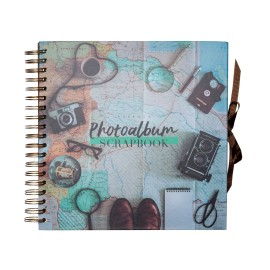 SCRAPBOOK ALBUM FOTO 26X26CM 40 PAGINAS VINTAGE TRAVEL