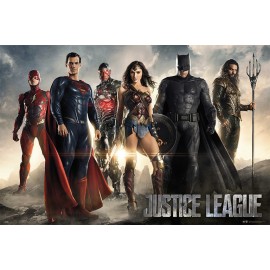 POSTER DC COMICS LIGA DE LA JUSTICIA PERSONAJES PELICULA