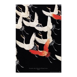 POSTER FURISODE WITH A MYRIAD OF FLYING CRANES