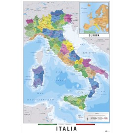 POSTER MAPA ITALIA FISICO POLITICO