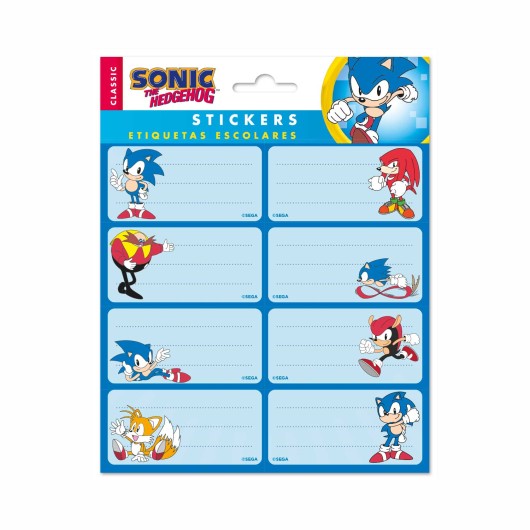 ETIQUETAS ADHESIVAS SONIC THE HEDGEHOG