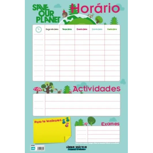 LAMINA DIDACTICA PORTUGUES HORARIO
