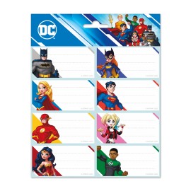 ETIQUETAS ADHESIVAS DC COMICS LA LIGA DE LA JUSTICIA