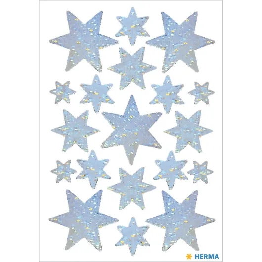 PEGATINAS DECOR ESTRELLAS PLATEADAS HOLOGRAFICAS
