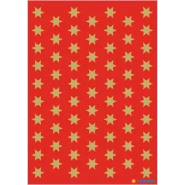 PEGATINAS DECOR ESTRELLAS ROJO Y DORADO 8 mm