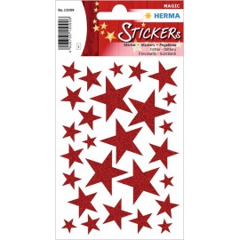PEGATINAS MAGIC ESTRELLAS ROJAS GLITTER 2