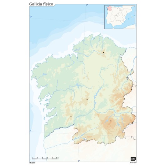 MAPA MUDO ES GALICIA FISICO