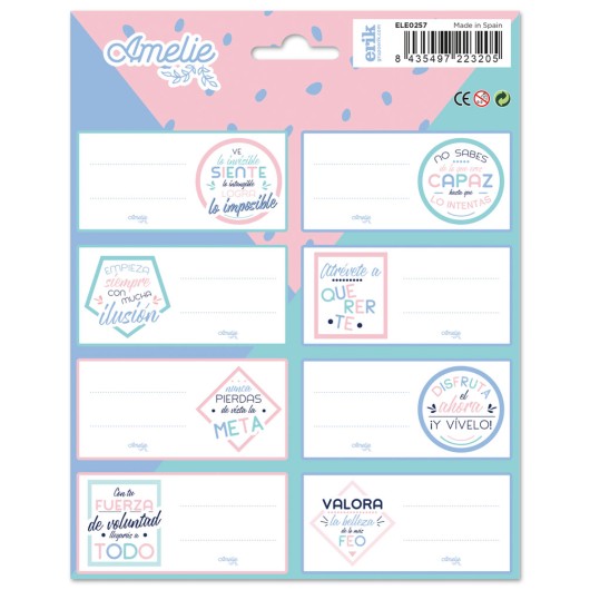 ETIQUETAS ADHESIVAS AMELIE PASTEL COLLECTION