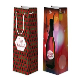 BOLSA REGALO BOTELLA NAVIDAD
