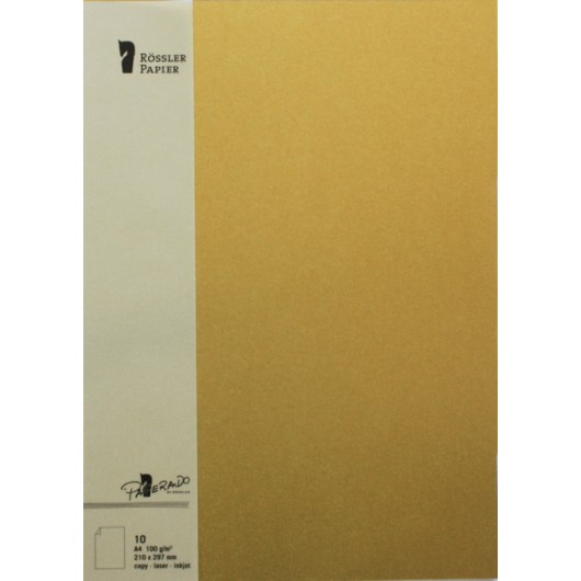 FOLIO A4 PAPERADO 10 UNIDADES ORO