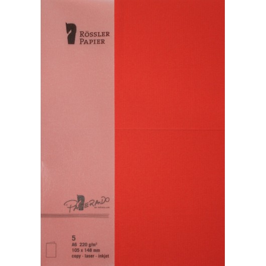 TARJETA A6 PAPERADO 5 UNIDADES TOMATE