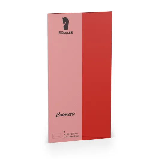 SOBRE DL AMERICANO COLORETTI 5 UNIDADES ROJO