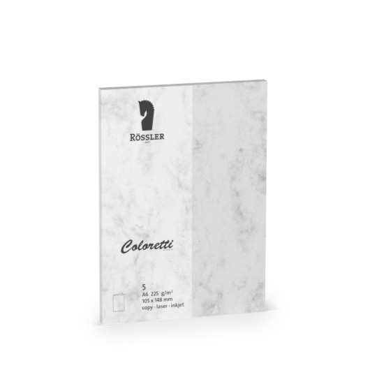 TARJETA A6 DOBLE COLORETTI 5 UNIDADES MARMOL GRIS