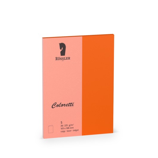 TARJETA A6 DOBLE COLORETTI 5 UNIDADES NARANJA