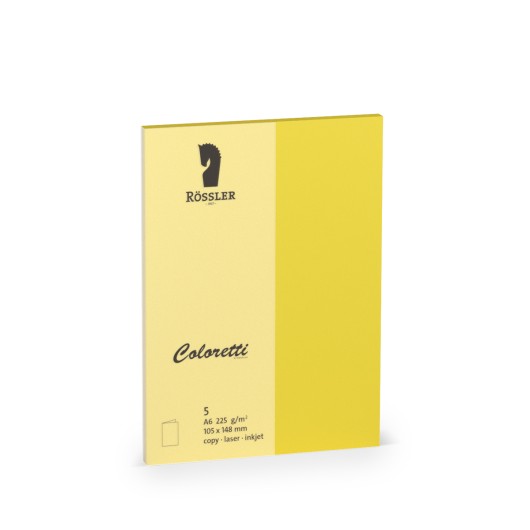 TARJETA A6 DOBLE COLORETTI 5 UNIDADES AMARILLO