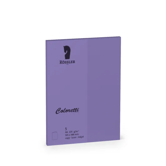 TARJETA A6 DOBLE COLORETTI 5 UNIDADES LILA
