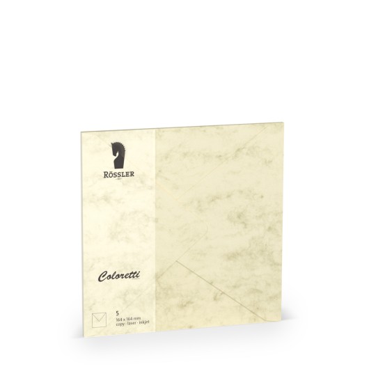 SOBRE CUADRADO GRANDE COLORETTI 5 UNIDADES MARMOL CREMA