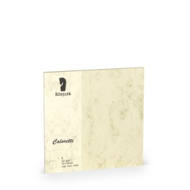 TARJETA DOBLE 157X157 COLORETTI 5 UNIDADES MARMOL CREMA