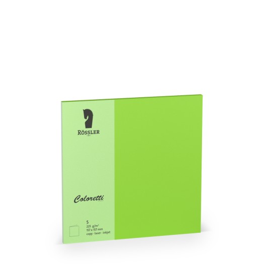 TARJETA DOBLE 157X157 COLORETTI 5 UNIDADES VERDE LIMA