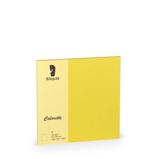 TARJETA DOBLE 157X157 COLORETTI 5 UNIDADES AMARILLO