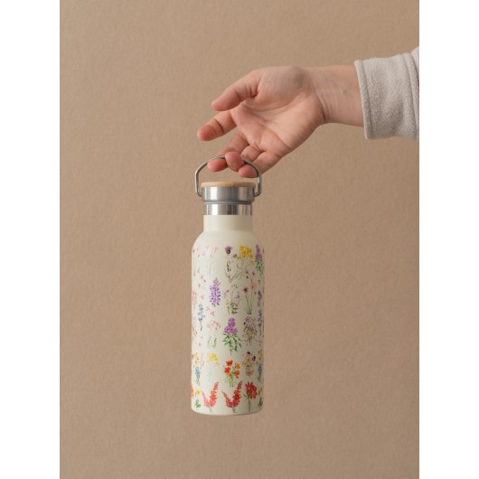 BOTELLA METALICA CON ASA BOTANICAL WILD FLOWERS KOKONOTE