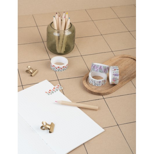 SET 4 WASHI TAPE BOTANICAL WILD FLOWERS KOKONOTE
