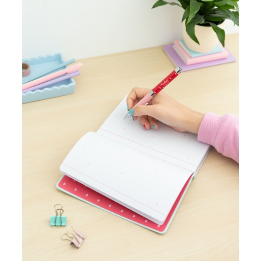 CUADERNO PREMIUM A5 CON BOLIGRAFO PROYECTOR PUSHEEN PURRFECT LOVE COLLECTION