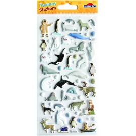 PEGATINAS TWEENY FOAMY ESQUIMALES Y ANIMALES GLITTER