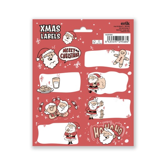 ETIQUETAS ADHESIVAS NAVIDAD HO HO HO