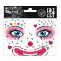 PEGATINAS FACE ART CLOWN ANNIE GLITTERY FOIL