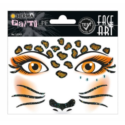 PEGATINAS FACE ART LEOPARD GLITTERY FOIL