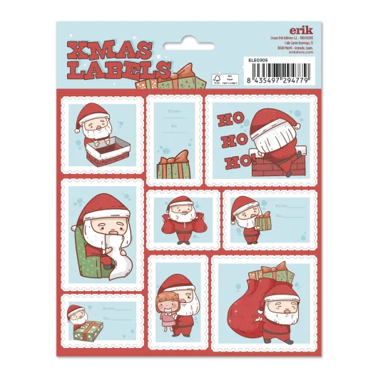 ETIQUETAS ADHESIVAS NAVIDAD SANTA CLAUS