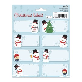 ETIQUETAS ADHESIVAS NAVIDAD SNOWMAN