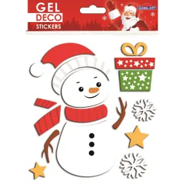 CHRISTMAS DECORATIVE GEL STICKERS SNOWMAN