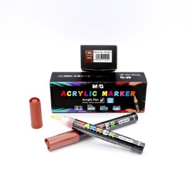 FELT TIP PEN ACRYLIC PAINT PEN BROWN 12 S413