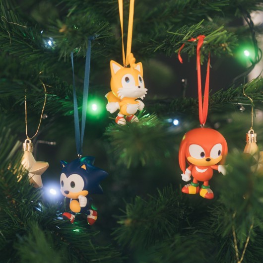 SONIC SET OF 3 CHRISTMAS ORNAMENTS