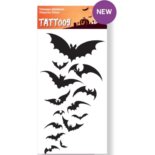 HALLOWEEN BATS TEMPORARY TATTOOS