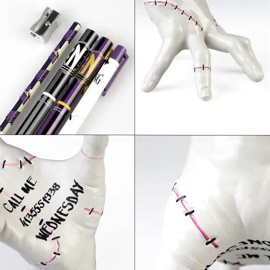 WEDNESDAY THING WRITING SET WITH PENCIL HOLDER