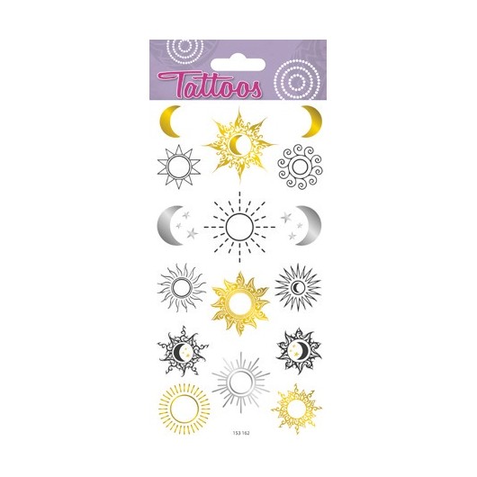 TEMPORARY SUN AND MOON TATTOOS