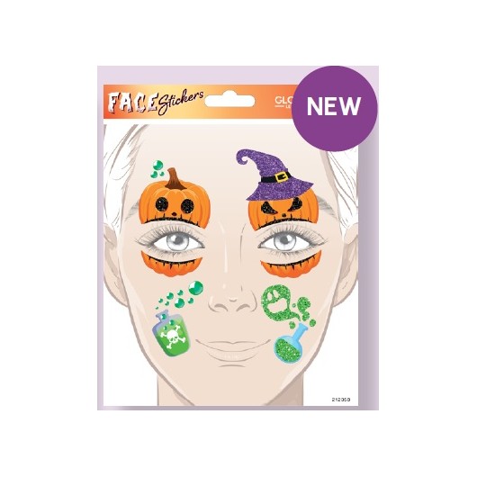 HALLOWEEN PUMPKINS AND POTIONS STICKER MASK