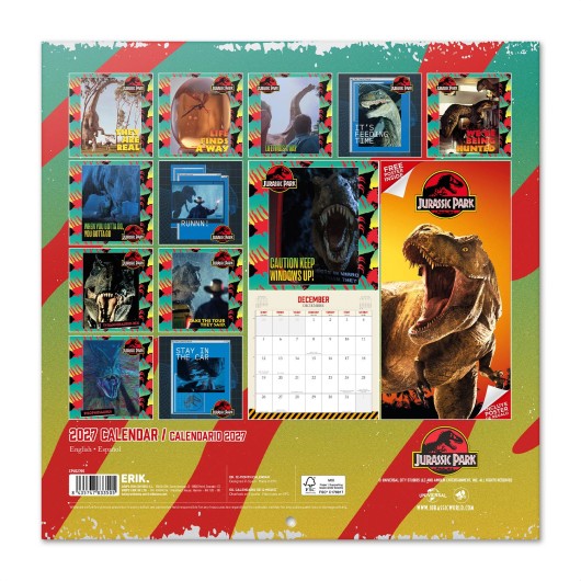 JURASSIC PARK 2027 30X30 CALENDAR US