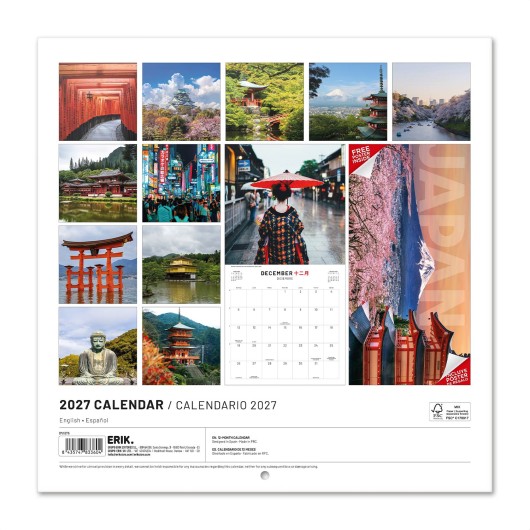 JAPAN 2027 30X30 CALENDAR US