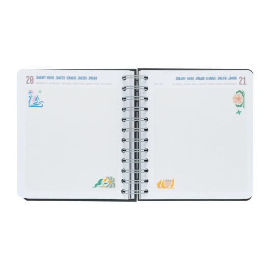 FLORAL CUBES 2026/2027 DAY PER PAGE M 11 MONTHS ACADEMIC DIARY