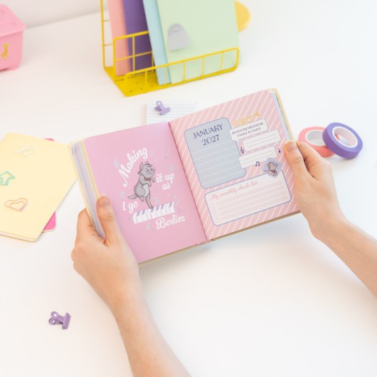 DISNEY THE ARISTOCATS 2026/2027 DAY PER PAGE M CASEBOUND 11 MONTHS ACADEMIC DIARY