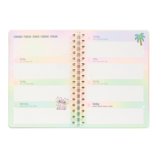 DISNEY STITCH AND ANGEL 2026/2027 WEEK TO VIEW A5 12 MONTHS ACADEMIC DIARY