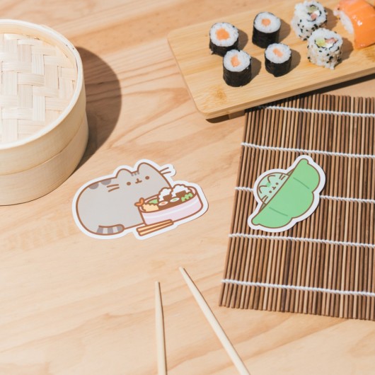 PACK OF 2 PUSHEEN SUSHI ROLL VINYL STICKERS 4