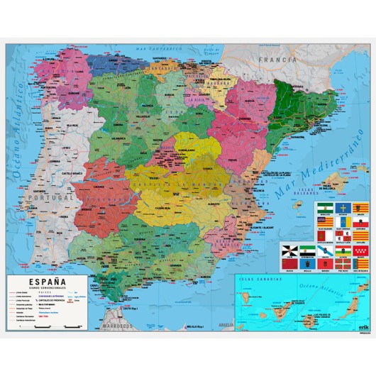 MINI POSTER MAP OF SPAIN