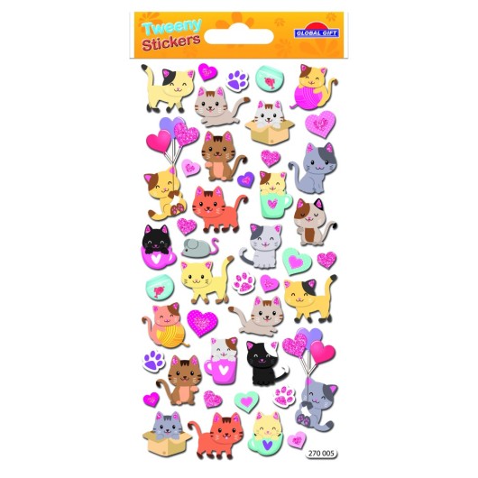 STICKERS TWEENY FOAMY CATS PLAYING