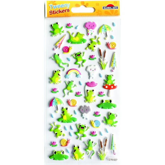 FROGS GLITTER TWEENY FOAMY STICKERS
