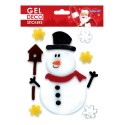 CHRISTMAS DECORATING GEL STICKERS SNOWMAN AND FLAKES